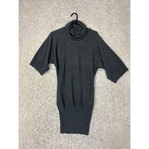 Bebe Cowl Neck Cashmere Sweater Dress Tunic Womens Small Gray Quiet Luxury